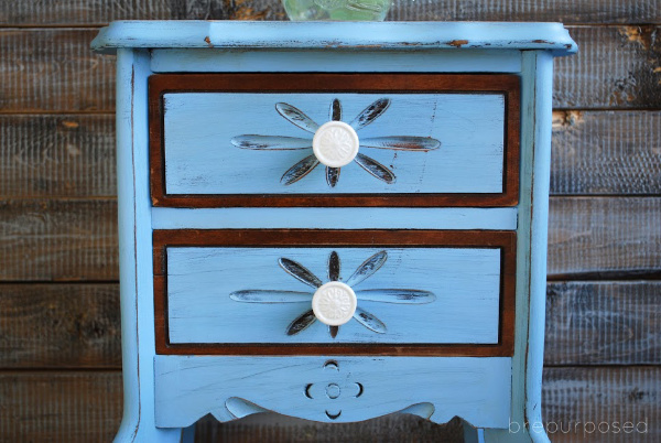 Blue Side Table Makeover & Mixing Chalk Paint - BREPURPOSED