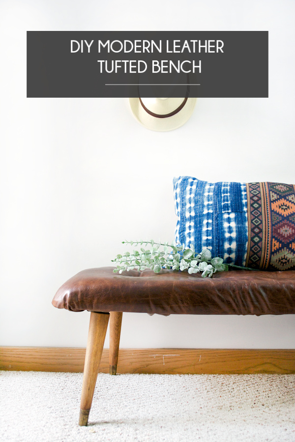 HOW TO RECOVER AN UPHOLSTERED BENCH OR CHAIR SEAT {BAMBOO BENCH MAKEOVER}