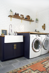 Mudroom Laundry Room with DIY Built Ins and Shoe Storage