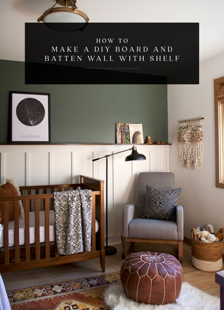 How to Make a DIY Board and Batten Wall with Shelf