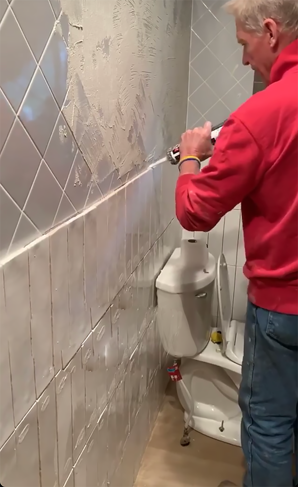 How to Install a Floating Shelf on a Tile Wall Without Using Hardware -  BREPURPOSED
