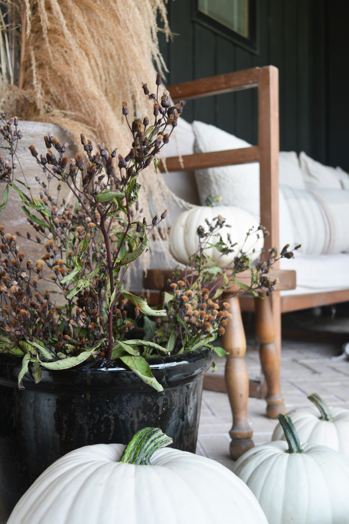 Cozy Neutral Fall Front Porch - Brepurposed