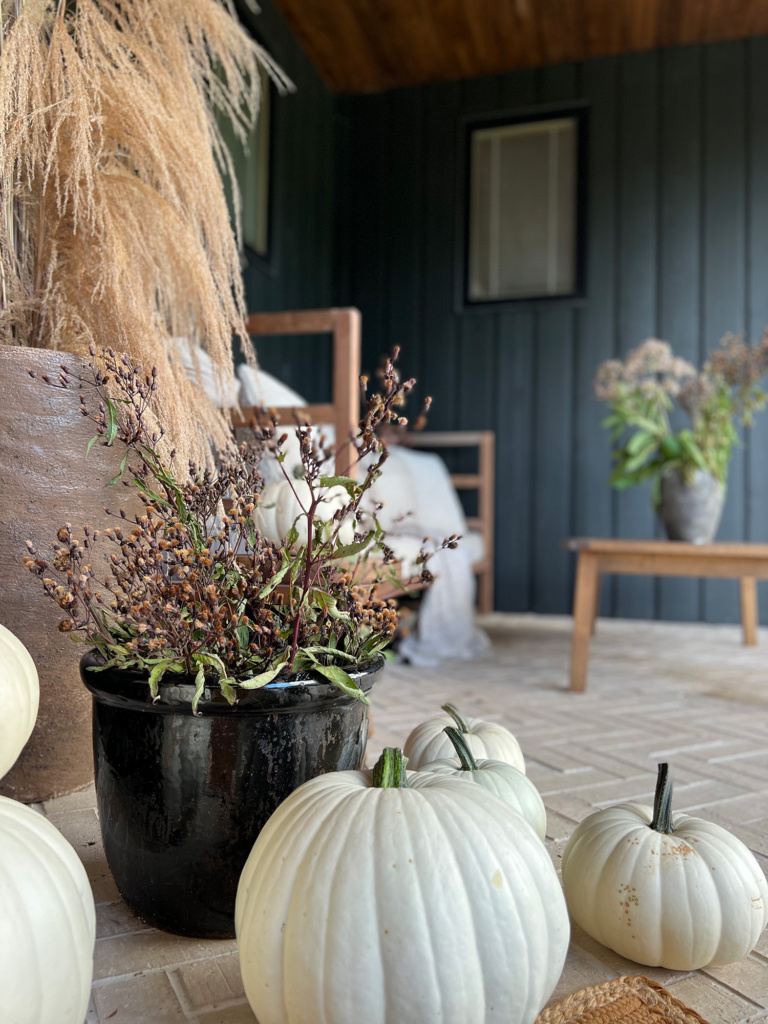 Cozy Neutral Fall Front Porch - BREPURPOSED