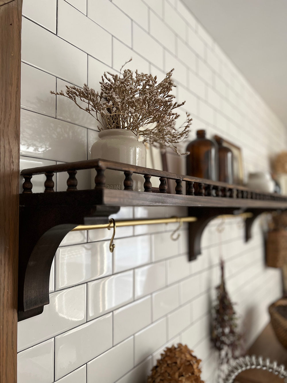 DIY Brass Decorative Gallery Rail for Shelves