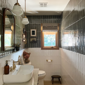 Green and White Vintage bathroom